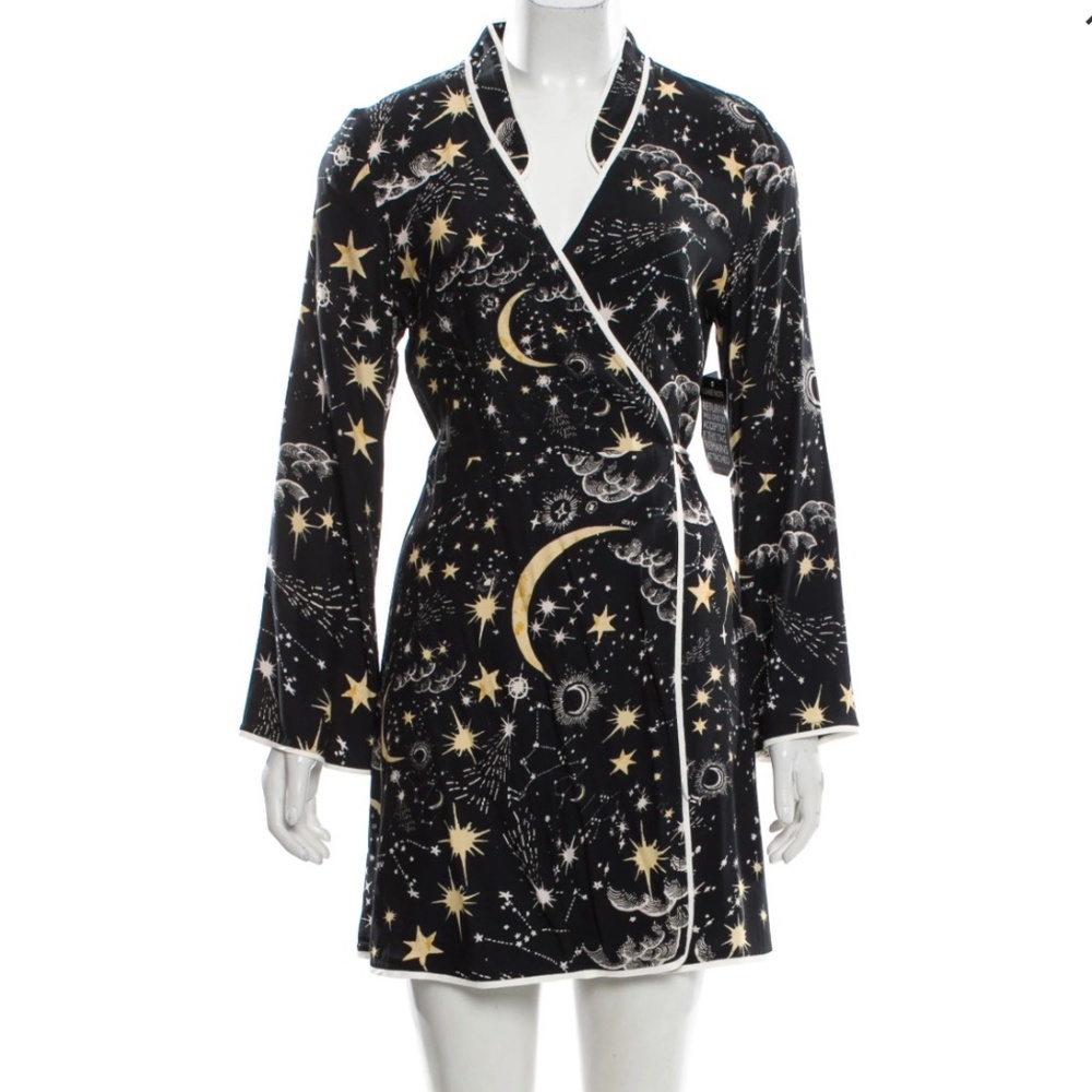 RIXO Iris Crepe Constellations Stars & Moon